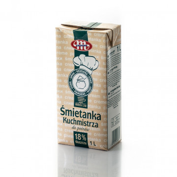 Śmietanka Kuchmistrza 18% UHT karton 1L MLEKOVITA